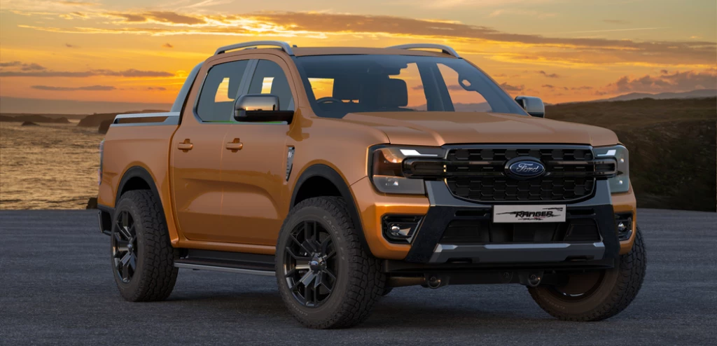 An orange Ford Ranger Wildtrak