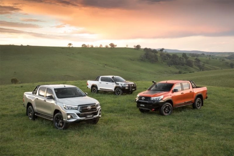Toyota Hilux Utes in field