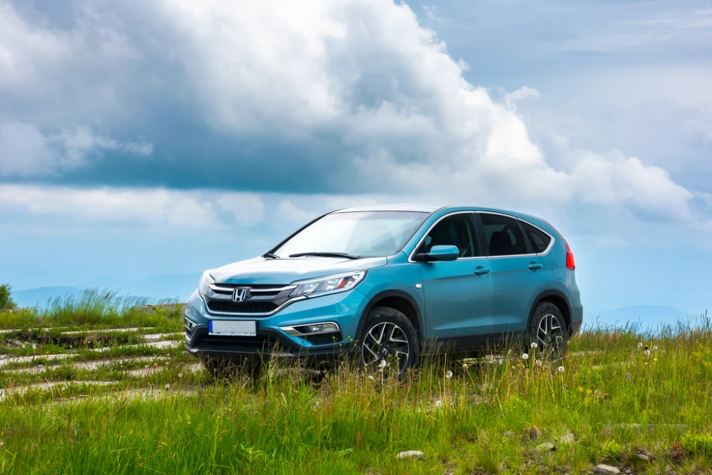 A blue Honda CR-V